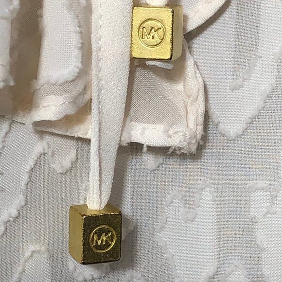 Michael Kors Women's Peasant Blouse Boho Size XL White Ruffled Collar - Picture 7 of 7